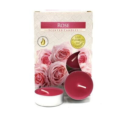 Set de 6 bougies parfumées chauffe plat - rose