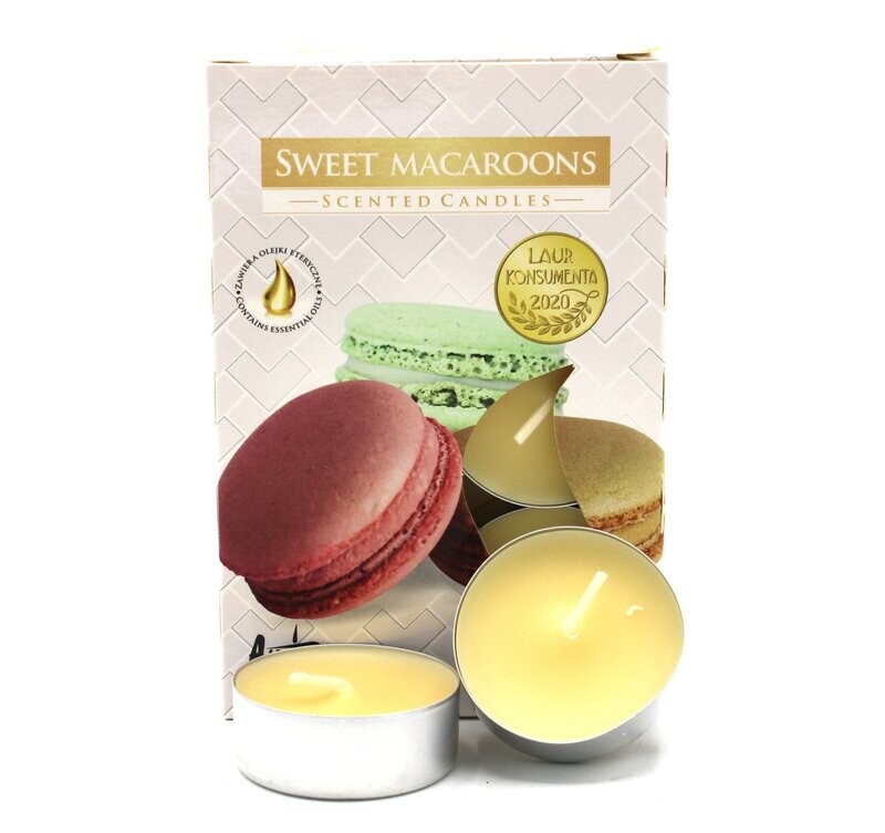 Set de 6 bougies parfumées chauffe plat - macarons