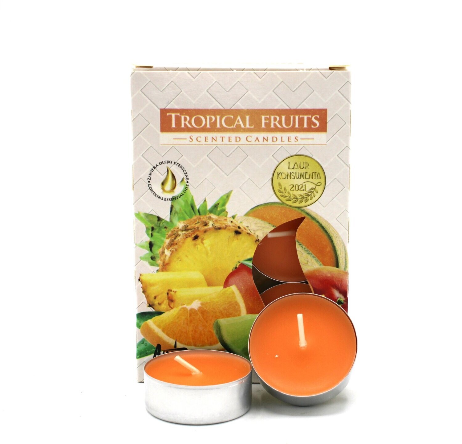 Set de 6 bougies parfumées chauffe plat - fruit tropical