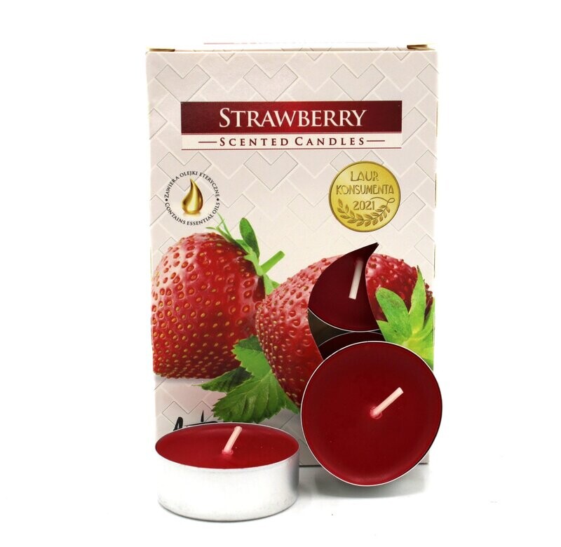 Set de 6 bougies parfumées chauffe plat - fraise