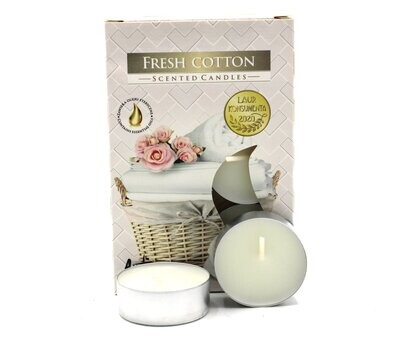 Set de 6 bougies parfumées chauffe plat - coton frais SOLDES