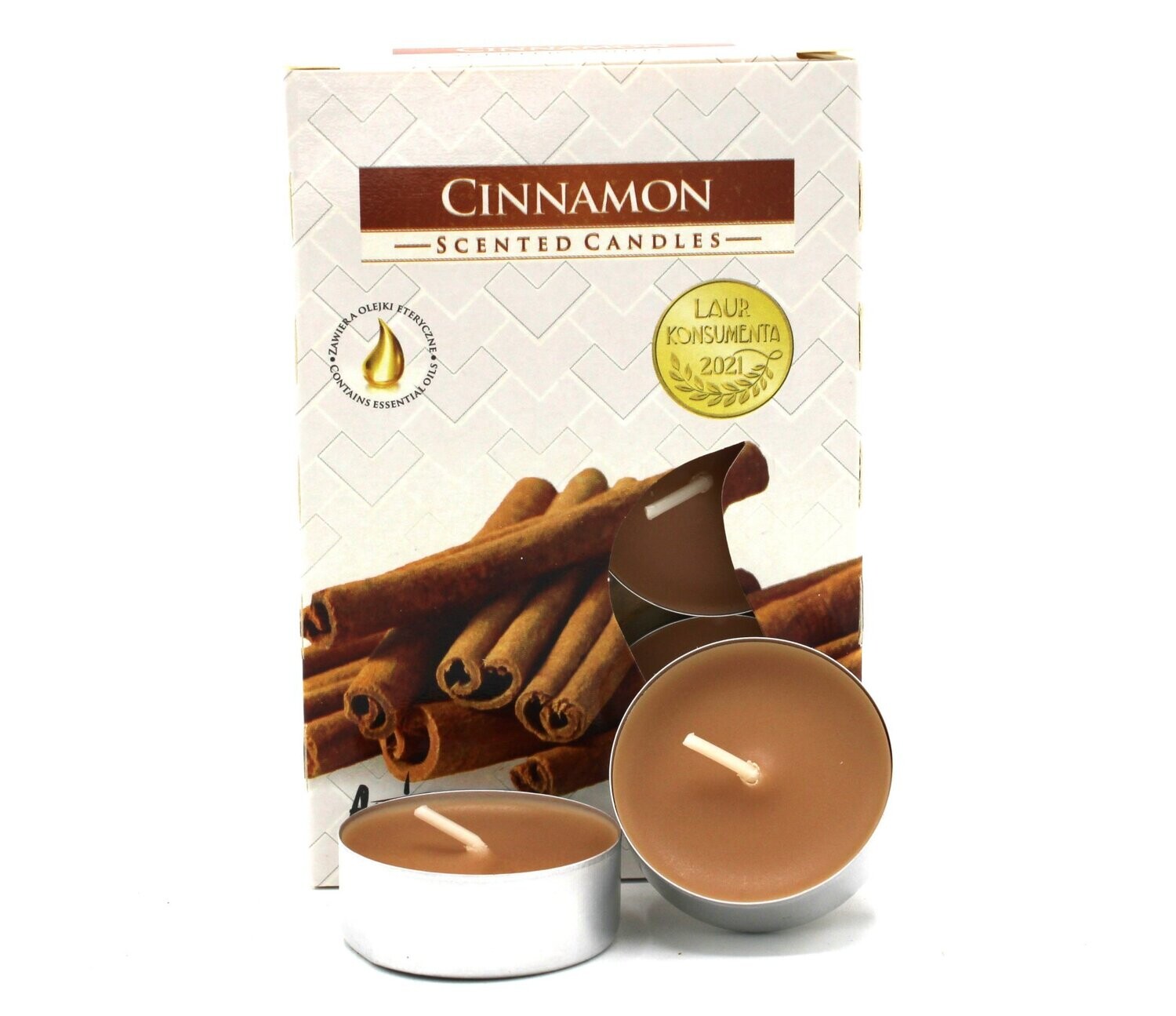 Set de 6 bougies parfumées chauffe plat - cannelle
