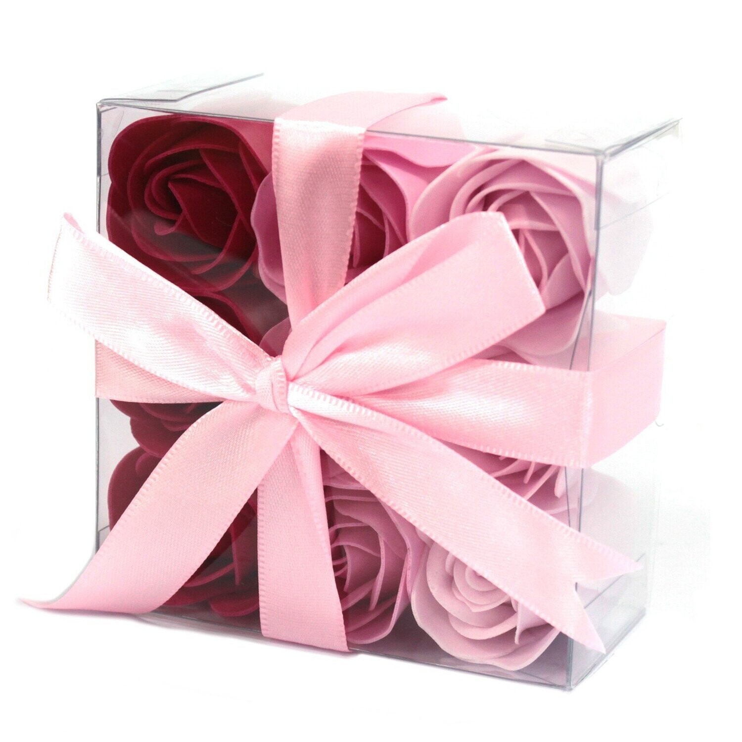 Boîtes de 9 roses de savon - rose