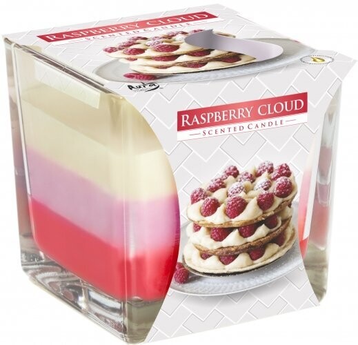 Bougie arc en ciel - nuage de framboise