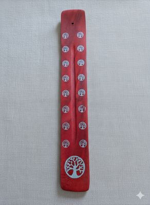 Porte encens - arbre de vie rouge Porte encens - arbre de vie rouge