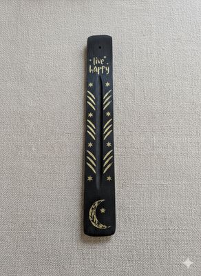 Porte encens noir - lune live happy Porte encens noir - lune live happy