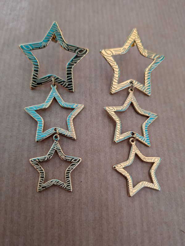 Boucle d'oreille cascade d'étoiles