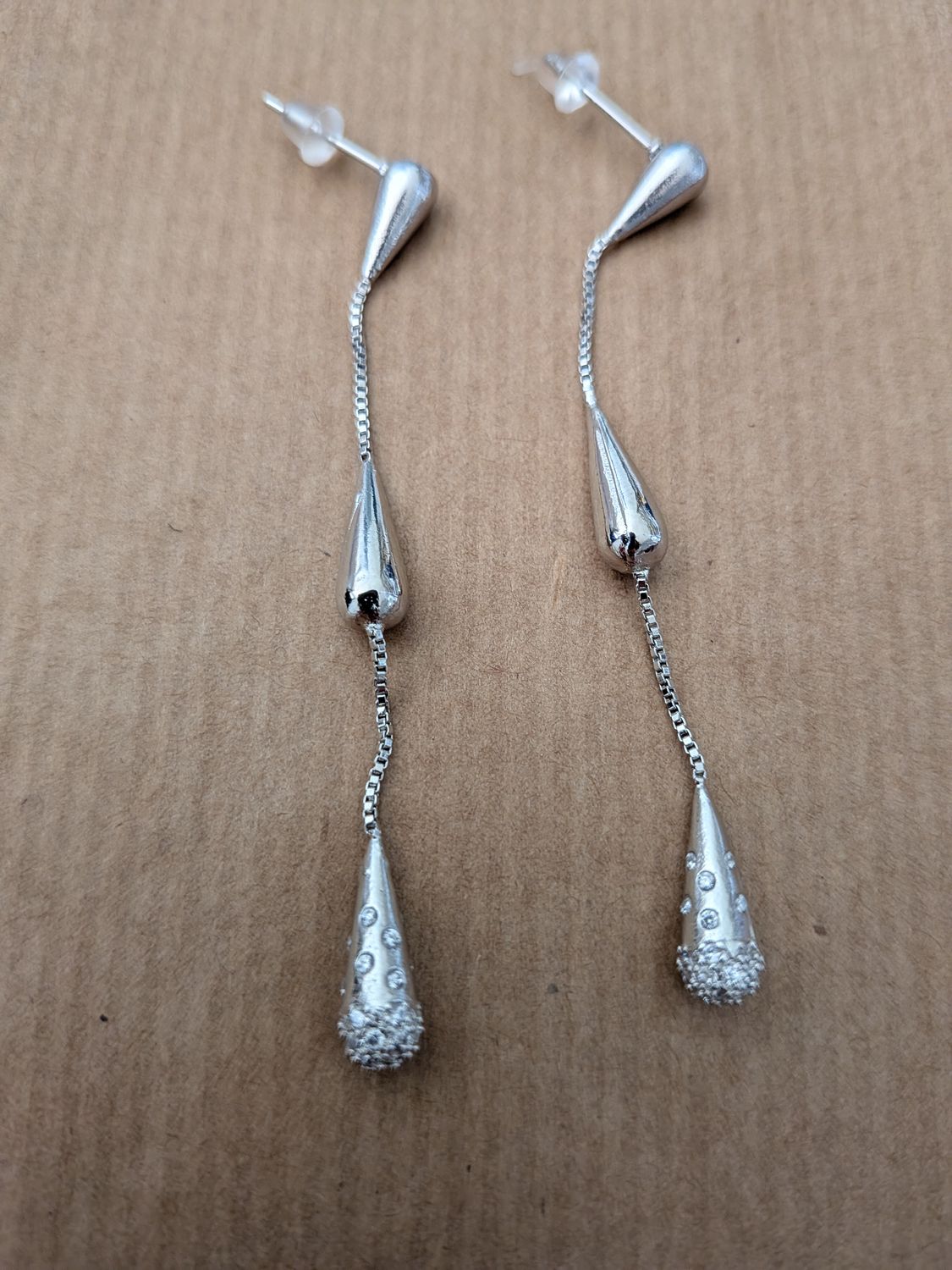 Boucles d'oreille Boucles d'oreille "cascade argentée "