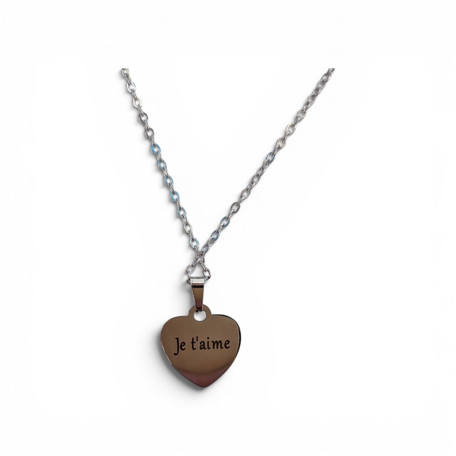 Collier Cœur Réversible « Maman Je t'aime »
