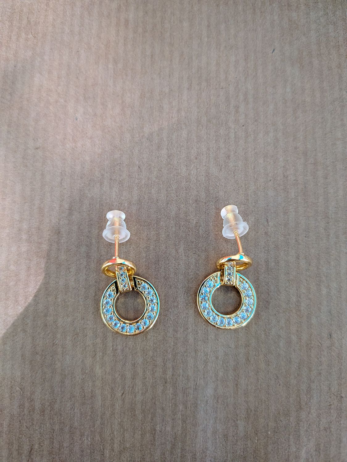 Boucle d'Oreille Pendante Cercle Pavé Étincelant