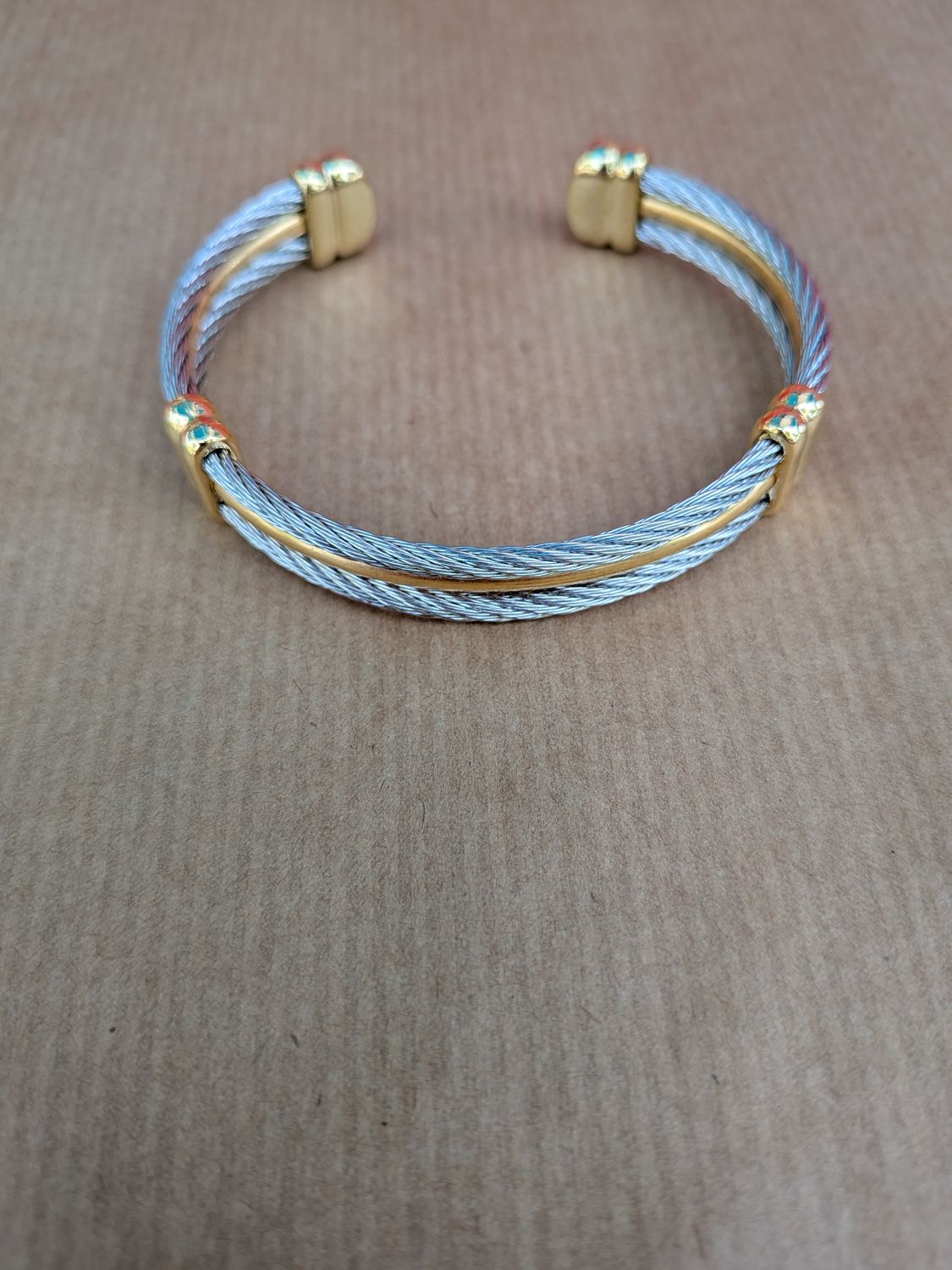 Bracelet homme jonc Torsadé – L'Élégance Bicolore Bracelet homme jonc Torsadé – L'Élégance Bicolore
