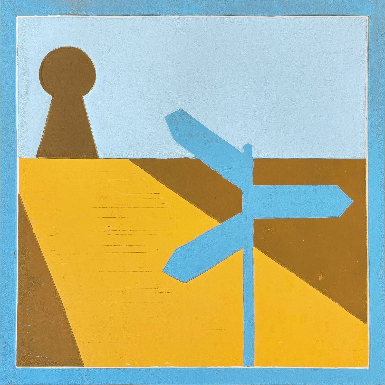 Linodruk Eigen Weg blauw