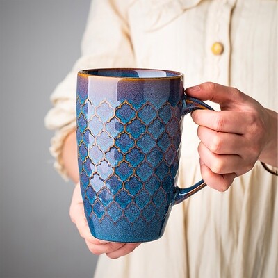 Large Ceramic Coffee Mug with Stirring Spoon | Big 20 oz Cup Fits All Keurig K-Cup Coffee Makers