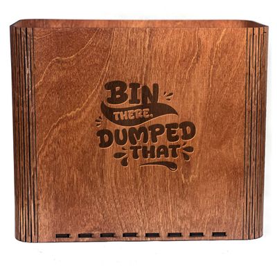 Slim Trash Can with Engraved &quot;Bin There Dumped That&quot;