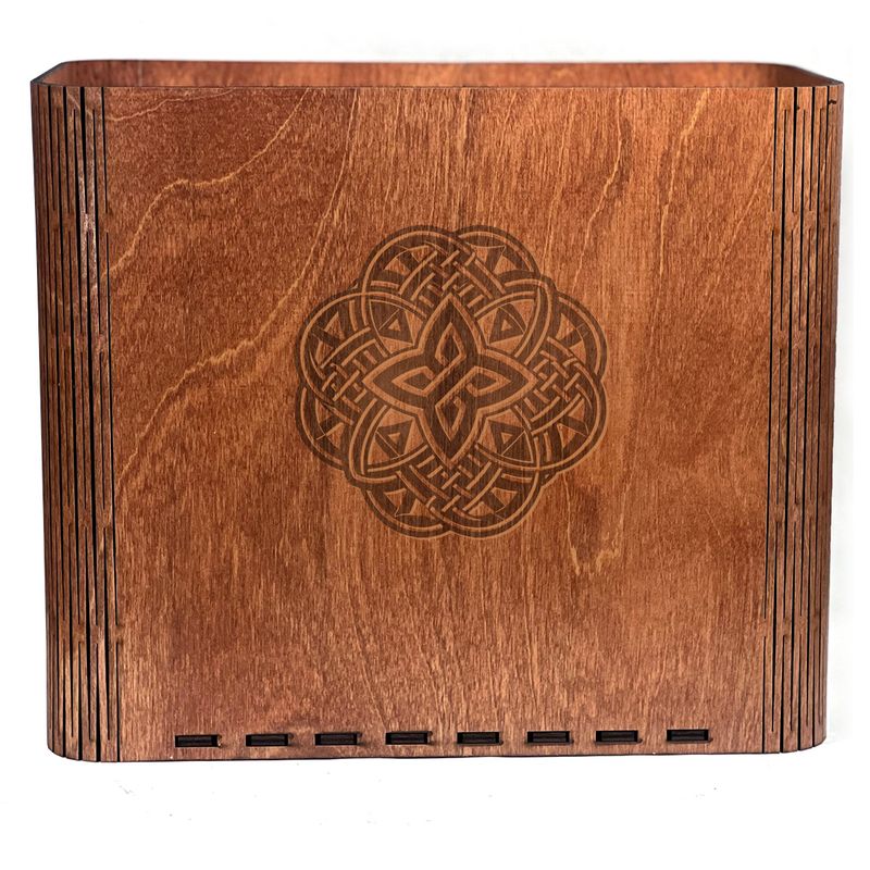 Slim Trash Can with Engraved Celtic Knot