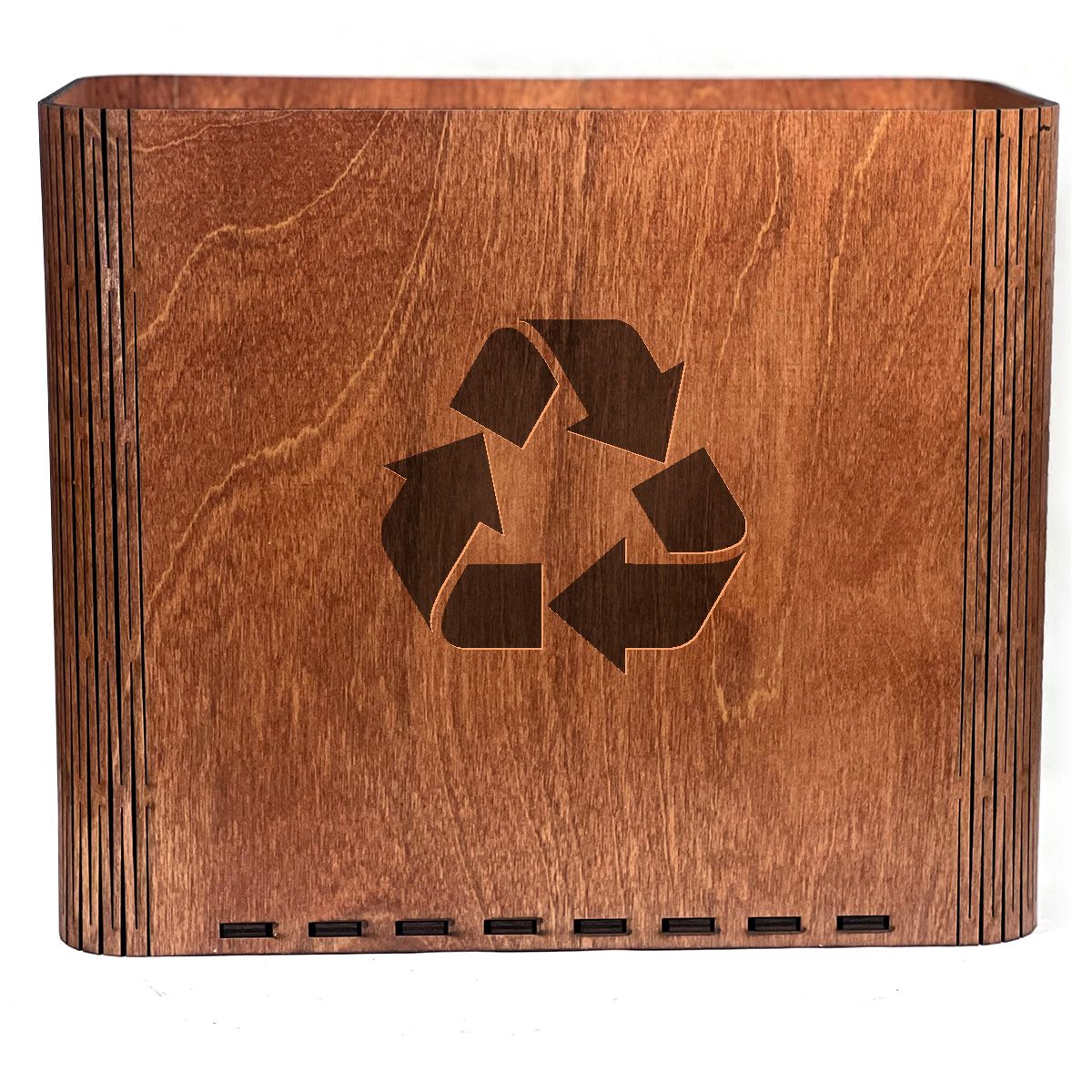 Slim Trash Can with Engraved Recycling Symbol