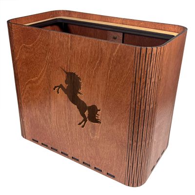 Slim Trash Can with Engraved Unicorn