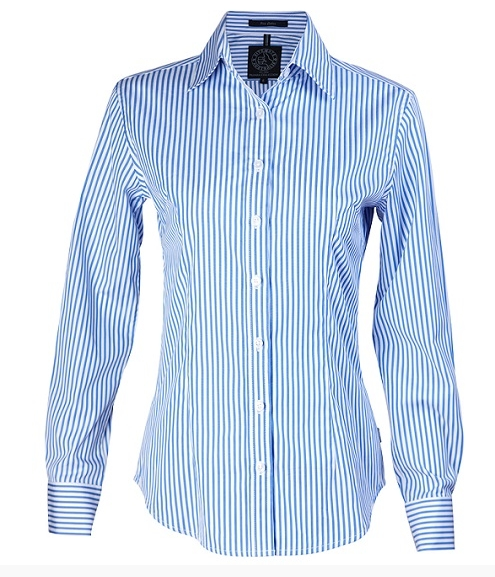 Ladies Pilbara Striped Long Sleeved Shirts (PRE-ORDER ONLY), Colours: Blue/White Stripe