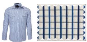 Mens Pilbara Checkered L/S shirt (PRE-ORDER ), Colours: Blue/Navy/White Check