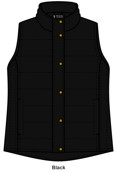 PRE-ORDER Ladies Pilbara Vest, Colour: Black