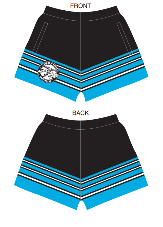 PRE-ORDER Footy Shorts - ISO Skylines, Colour: Blue