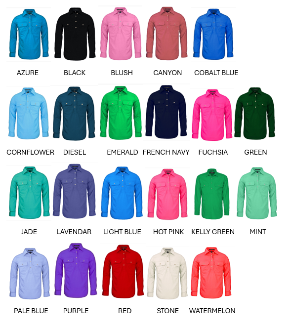 PRE-ORDER Ladies Pilbara Closed Front L/S Shirt