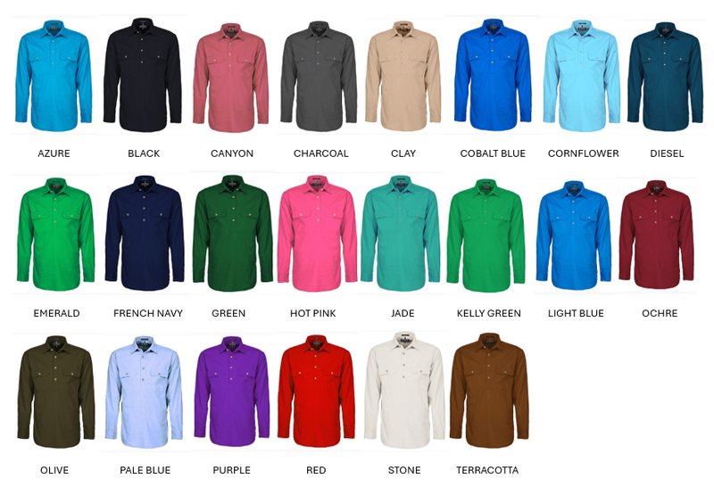 PRE-ORDER Men&#39;s Pilbara Closed Front L/S Shirt