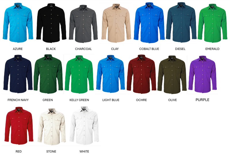 PRE-ORDER Men&#39;s Pilbara Open Front L/S Shirt