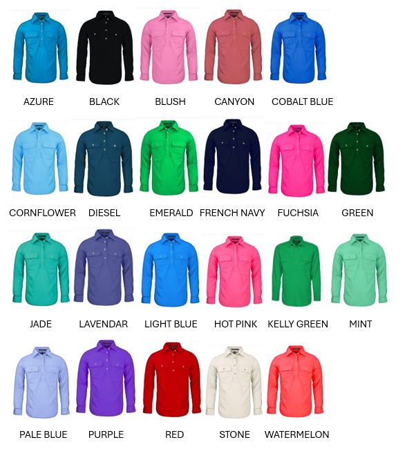 PRE-ORDER Ladies Pilbara Closed Front L/S Shirt