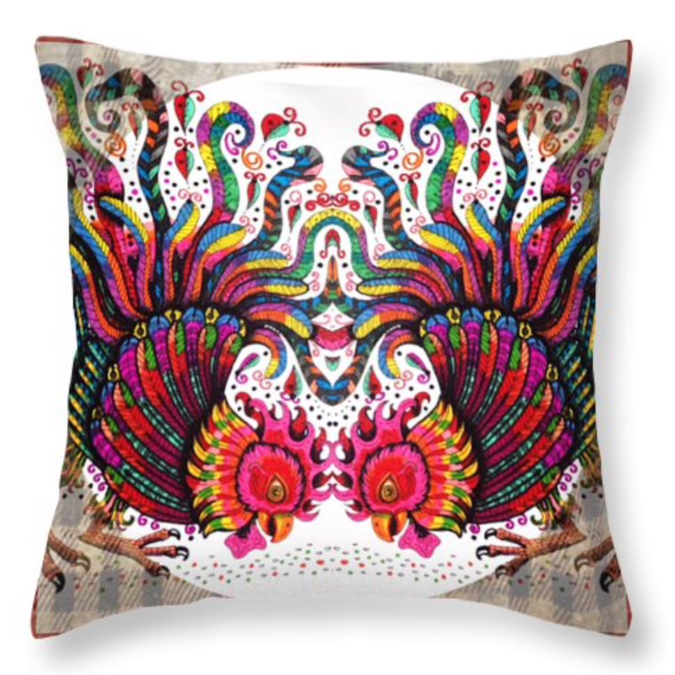 Cushion measuring 16x16 inches complete with zip and hollow fibre insert. Free Postage within uk 😀