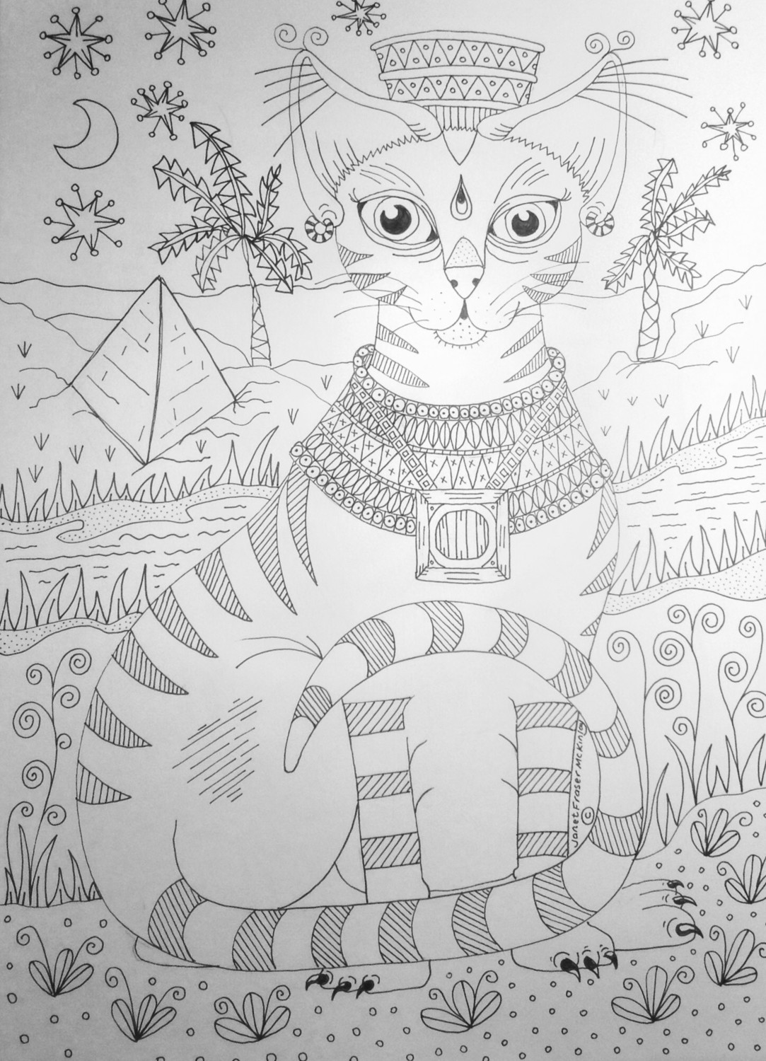 Large A3 Zen black and white design to colour printed on heavy weight paper