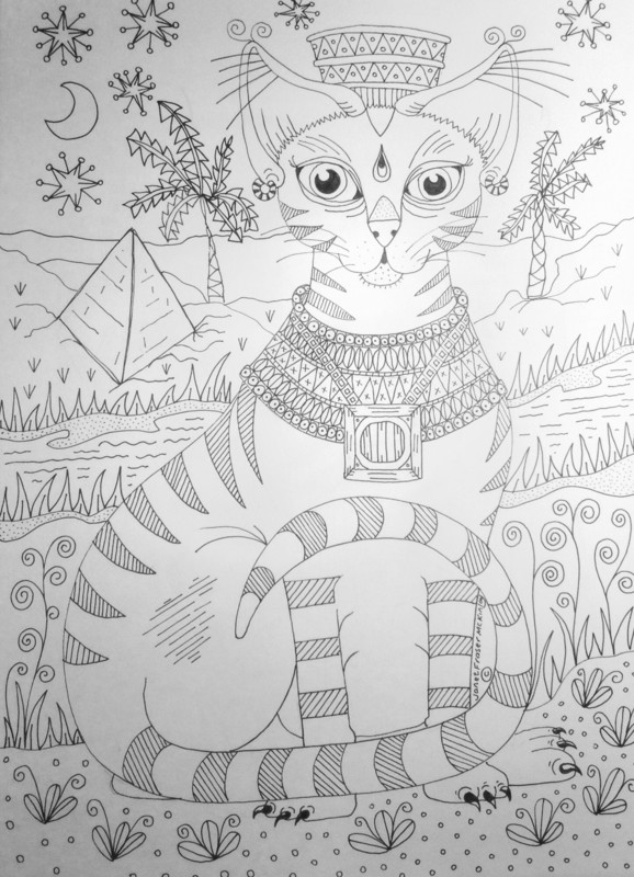 Large A3 Zen black and white design to colour printed on heavy weight paper
