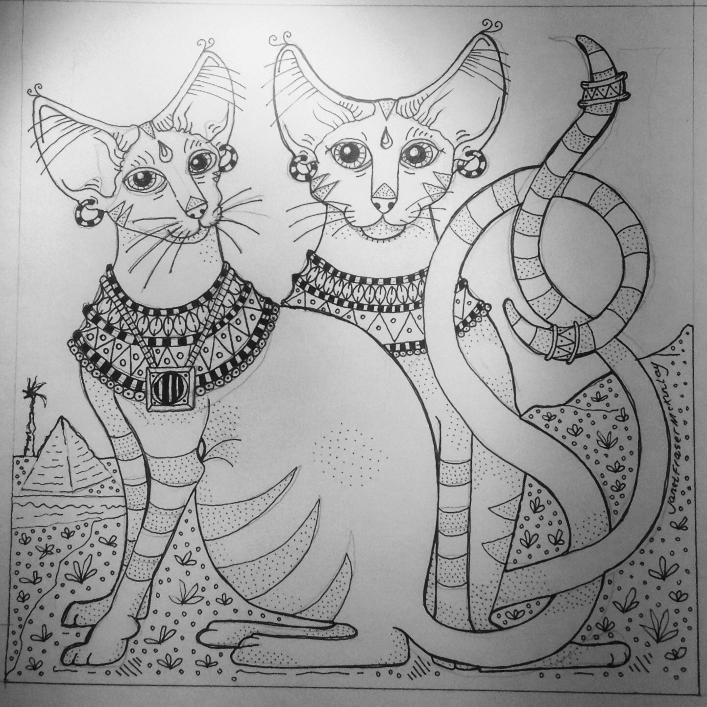 Large A3 Zen black and white design to colour printed on heavy weight paper