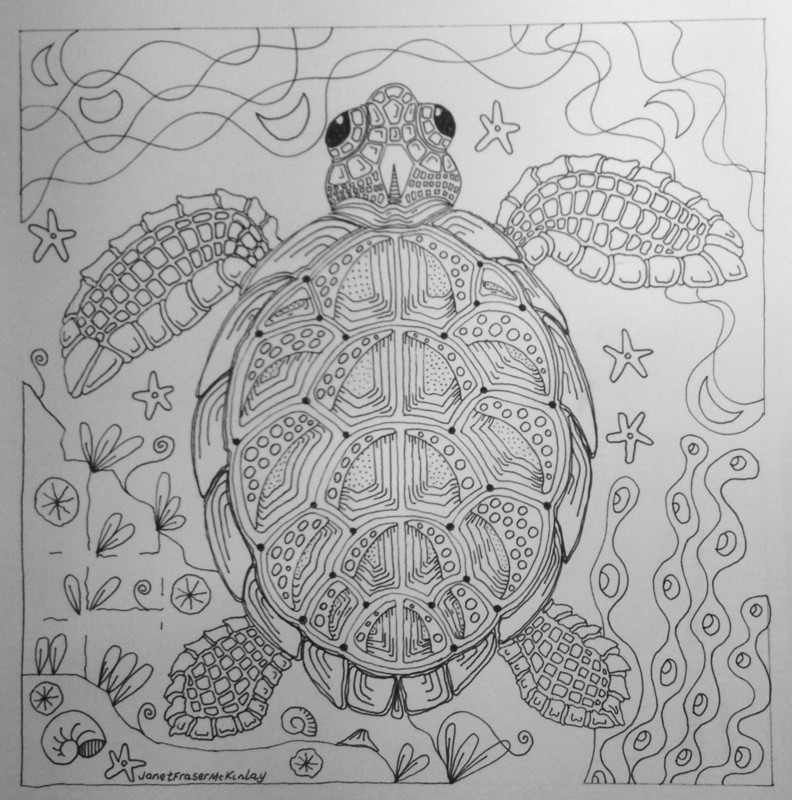 Large A3 Zen black and white design to colour printed on heavy weight paper