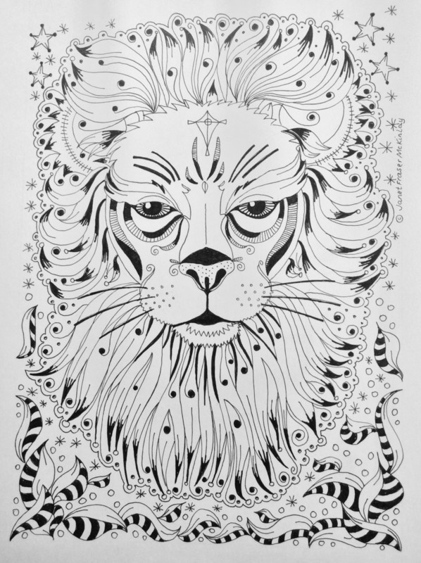 Large A3 Zen black and white design to colour printed on heavy weight paper