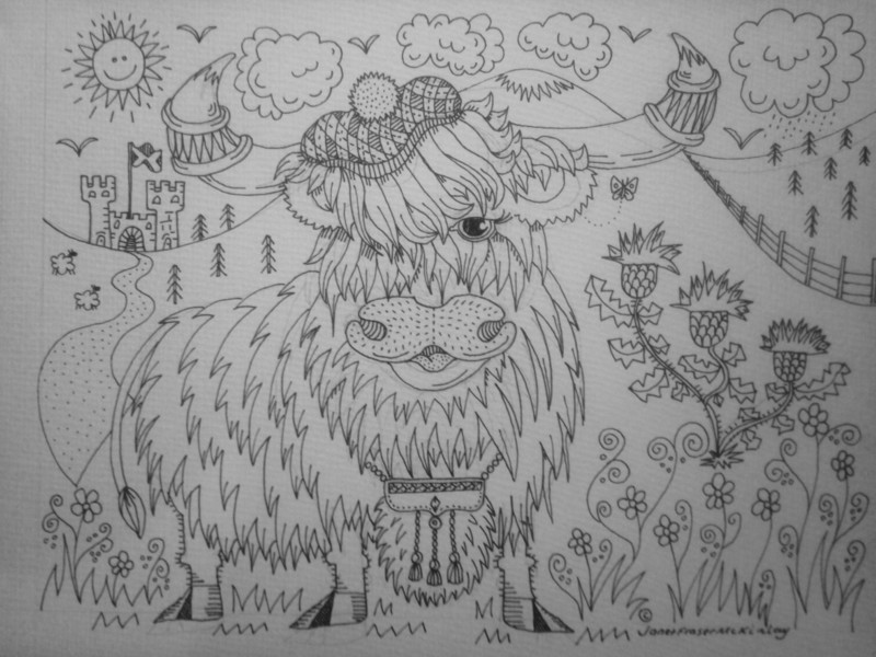 Large A3 Zen black and white design to colour printed on heavy weight paper