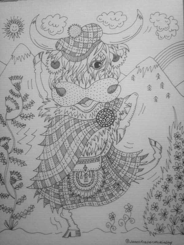 Large A3 Zen black and white design to colour printed on heavy weight paper