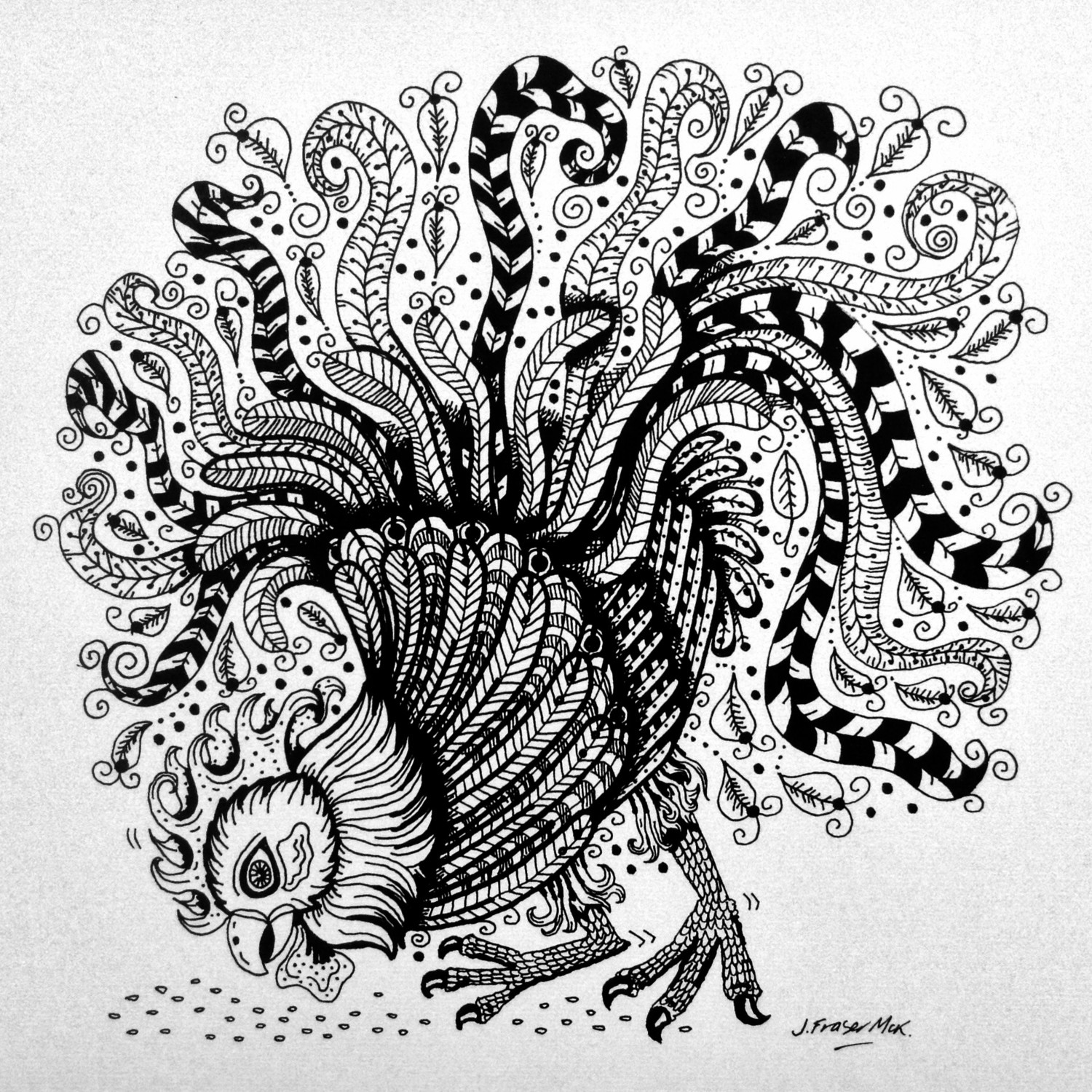 Large A3 Zen black and white design, to colour printed on heavy weight paper. Free Postage 😀