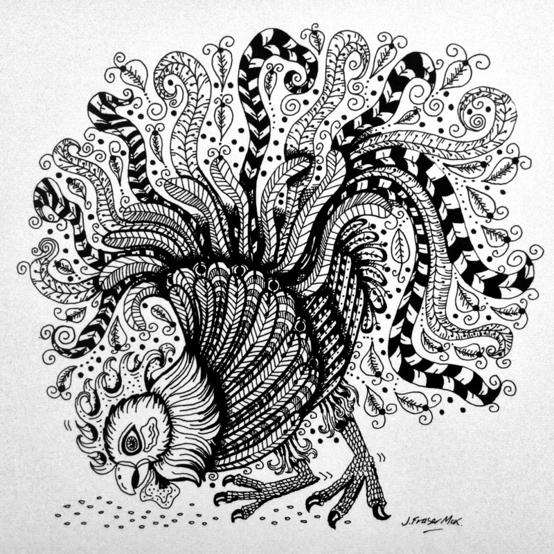 Large A3 Zen black and white design, to colour printed on heavy weight paper. Free Postage 😀