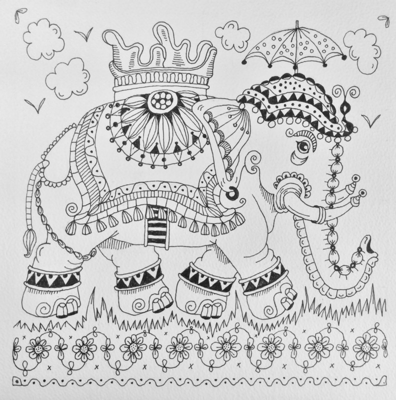 Large A3 Zen black and white design to colour, printed on heavy weight paper. Free Postage 😀