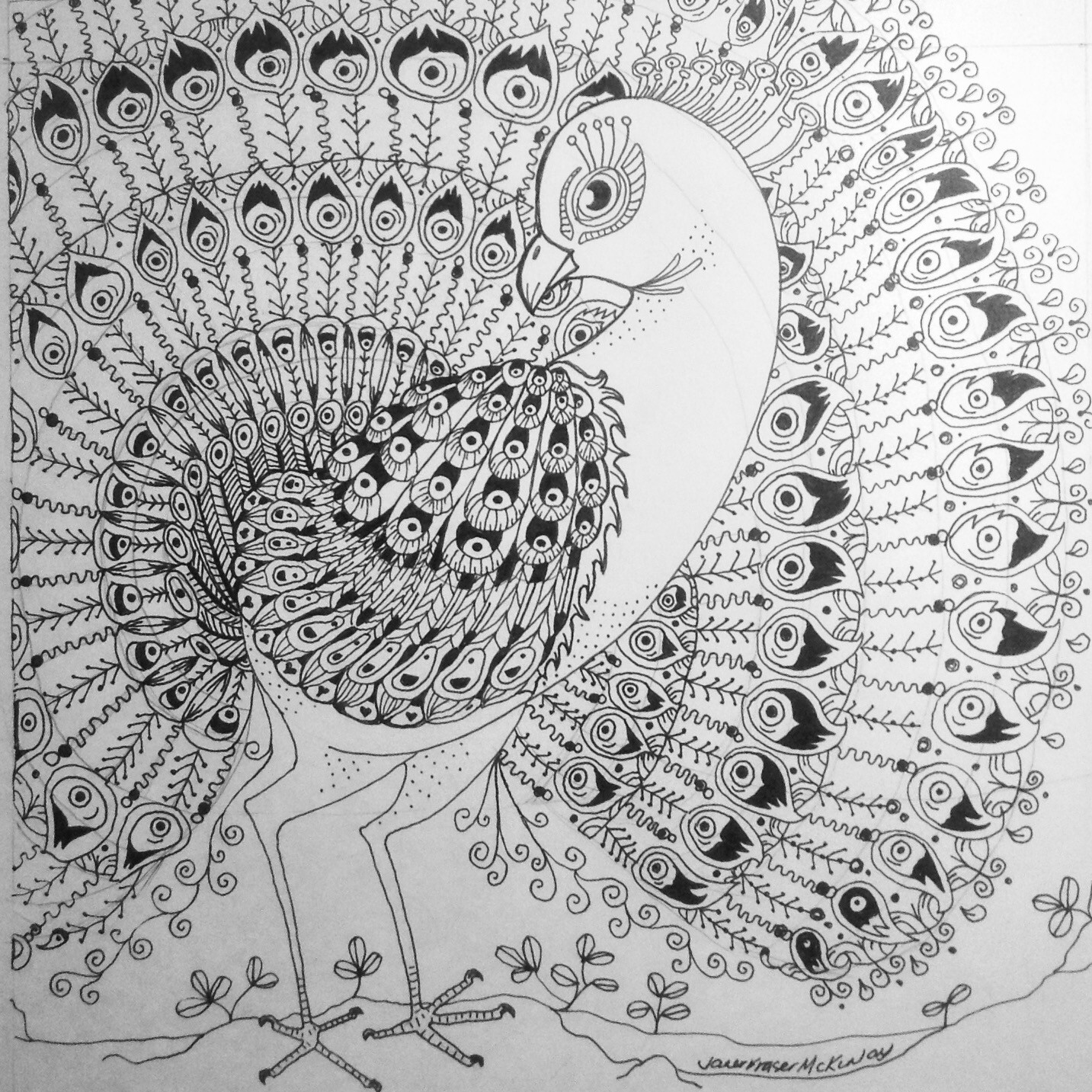 Large A3 Zen black and white design to colour, printed on heavy weight paper. Free Postage 😀