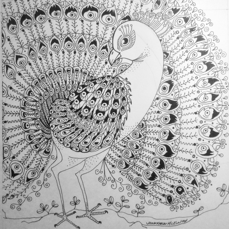 Large A3 Zen black and white design to colour, printed on heavy weight paper. Free Postage 😀