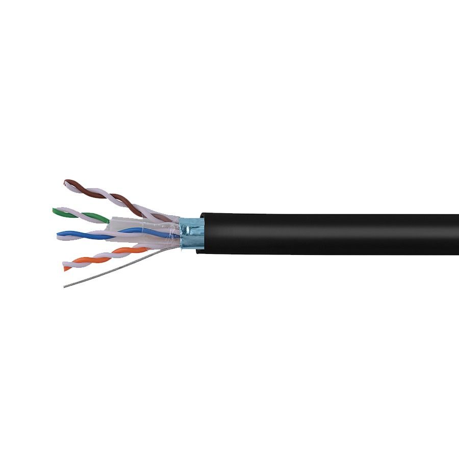LINET BOBINA 305 METROS CABLE F/UTP CAT5E PARA EXTERIOR NEGRO