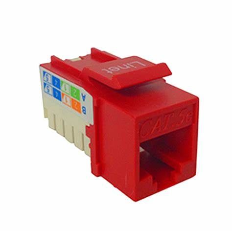 LINET DADO KEYSTONE PLANO CAT5E  ROJO