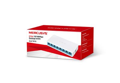 MERCUSYS MS108 SWITCH MINI DE ESCRITORIO 8 PUERTOS 10/100M PUERTO RJ45 PLASTICO
