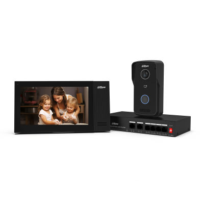 DAHUA DHI-KTP02 KIT DE VIDEO PORTERO CON ESTACION DE PUERTA IP Y MONITOR Y SWITCH HIK244
