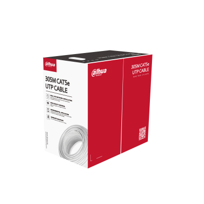 DAHUA DH-PFM920I-5EUN CABLE UTP 99.99% COBRE CAL. 24 CERTIFICABLE CAT 5 PARA INTERIOR COLOR BLANCO