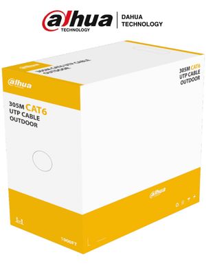 DAHUA DH-PFM920-6U CABLE UTP 99.99% COBRE CAL. 23 CERTIFICABLE CAT 6 PARA EXTERIOR COLOR NEGRO