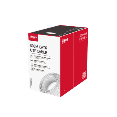 DAHUA DH-PFM920I-6UN-C CABLE UTP 99.99% COBRE CAL. 23 CERTIFICABLE CAT 6 PARA INTERIOR COLOR BLANCO