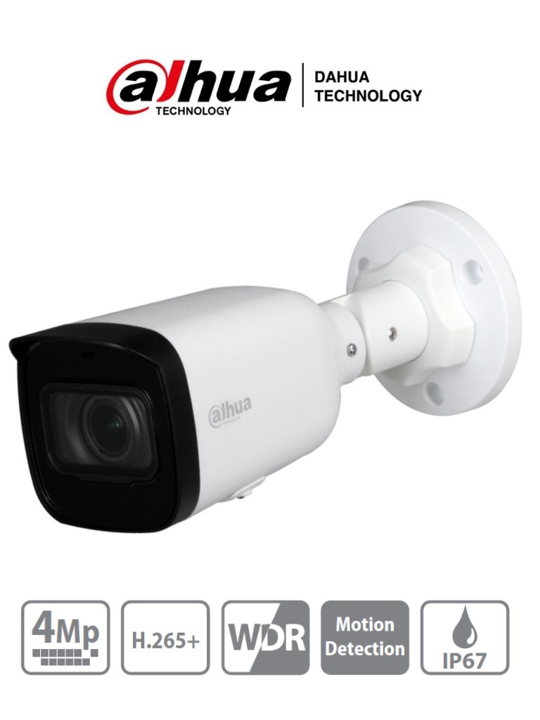DAHUA DH-IPC-HFW1431TN-ZS-S4 CAMARA IP TIPO BALA DE 4MP VARIFOCAL IR 50MTS IP67